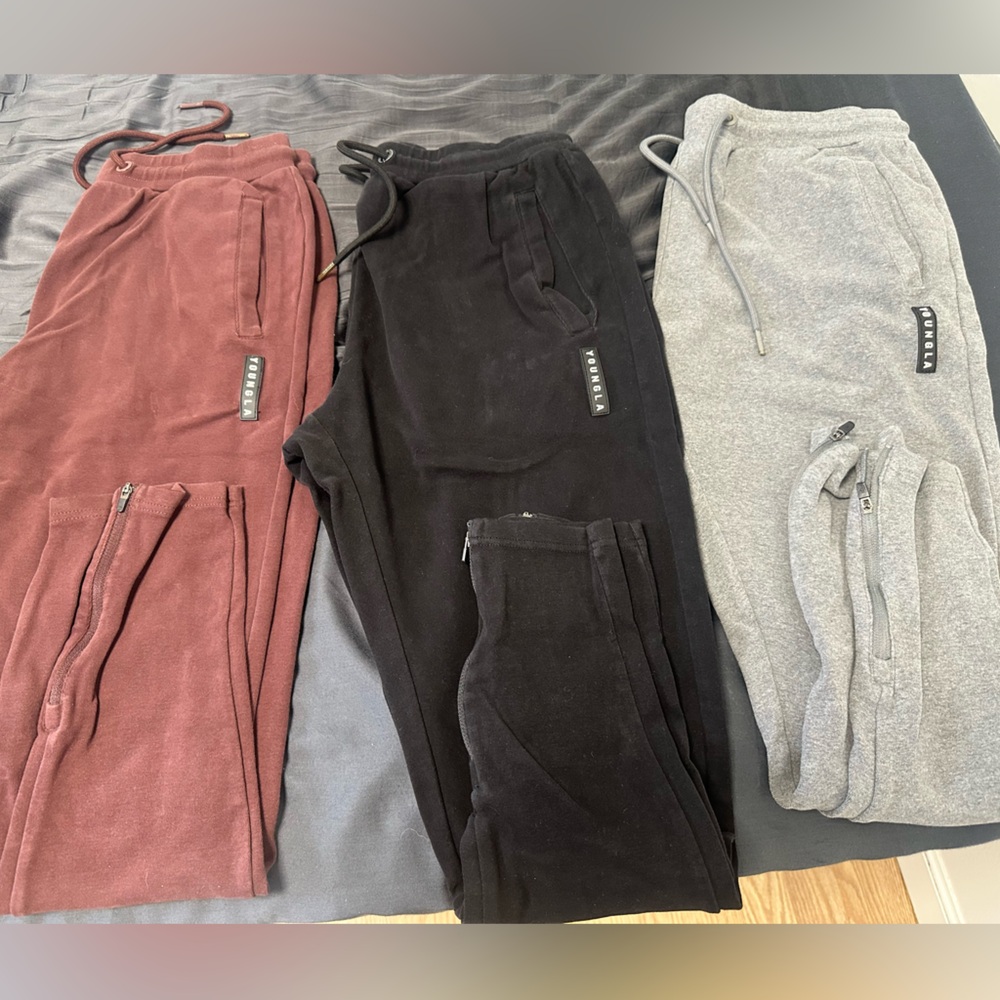YoungLA Perfect Joggers - Black, Gray, and Burgundy BUNDLE!